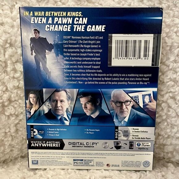 Paranoia Movie 2 Disc Edition Blu-ray DVD - Picture 2 of 2